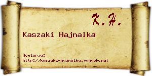 Kaszaki Hajnalka névjegykártya